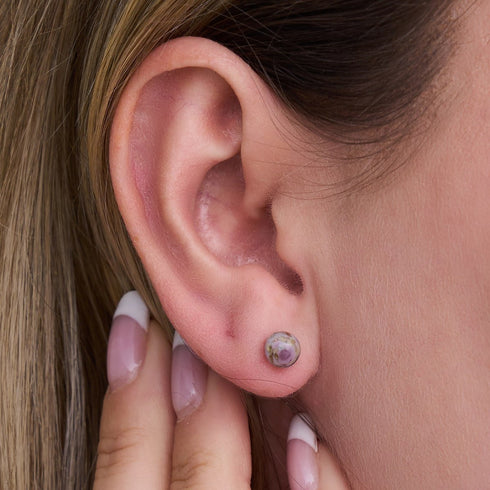 Periwinkle | .925 Sterling Silver | Mini Firefly Glass Stud Earrings